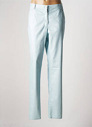 Pantalon slim tissage popeline taille normale bleu PAUPORTÉ femme