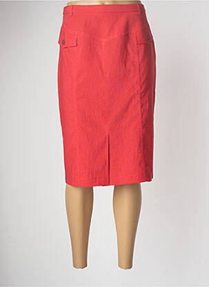 Jupe mi-longue coupe droite rouge PAUPORTÉ femme