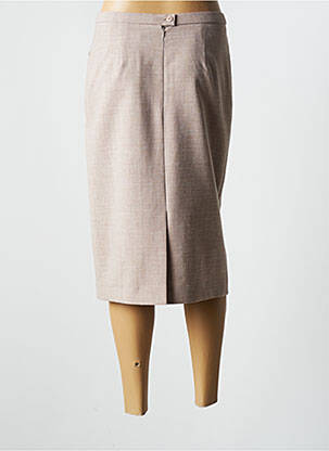 Jupe mi-longue taille à pinces marron WEINBERG femme