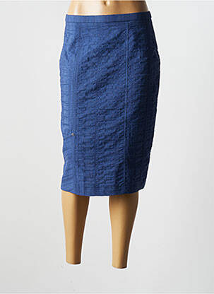 Jupe mi-longue taille à pinces bleu PAUPORTÉ femme