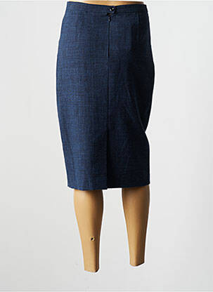 Jupe mi-longue taille à pinces bleu WEINBERG femme