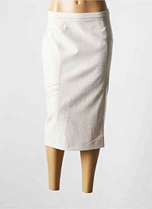 Jupe mi-longue taille à pinces beige PAUPORTÉ femme