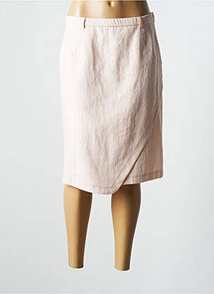 Jupe mi-longue fermeture zip latéral rose PAUPORTÉ femme