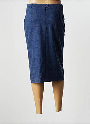 Jupe mi-longue taille à pinces bleu WEINBERG femme
