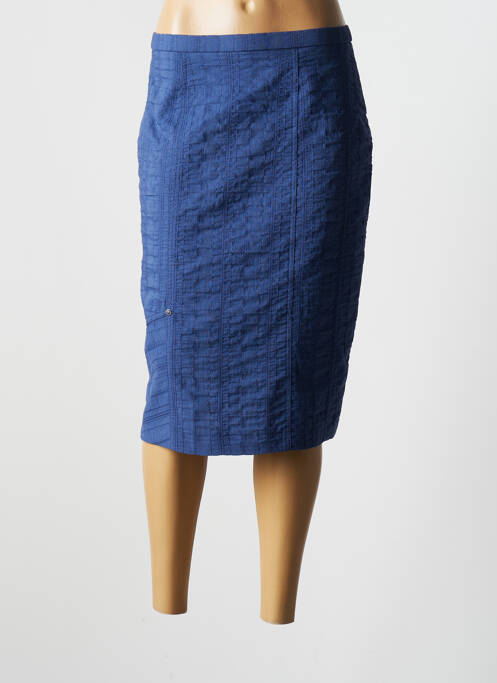 Jupe mi-longue taille à pinces bleu PAUPORTÉ femme