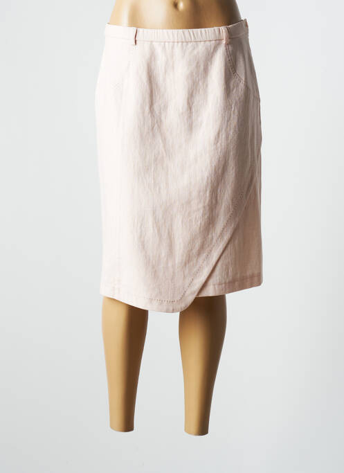 Jupe mi-longue fermeture zip latéral rose PAUPORTÉ femme