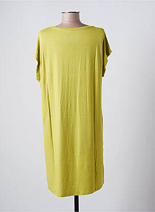 Robe mi-longue manches courtes manches courtes vert MAJESTIC FILATURES femme