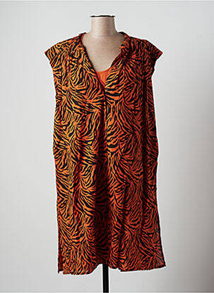 Robe mi-longue sans manche sans manche orange AMOUR femme
