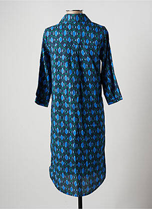 Robe mi-longue manches 3/4 manches 3/4 bleu YERSE femme