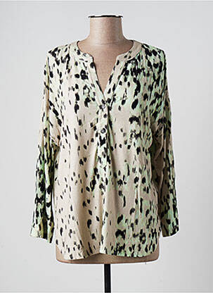 Blouse imprimé fantaisie manches longues vert MAJESTIC FILATURES femme
