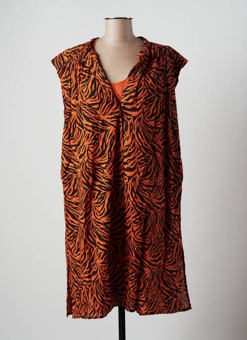 Robe mi-longue orange AMOUR pour femme