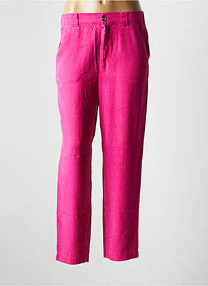 Pantalon droit tissage popeline taille normale rose YERSE femme