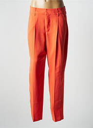 Pantalon droit tissage crêpe taille haute orange CREAM femme