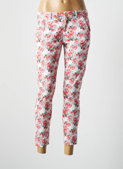 Pantalon chino tissage popeline taille normale blanc REIKO femme