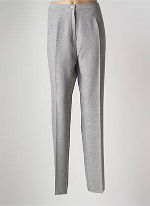 Pantalon droit fermeture zippée sous rabat boutonné taille normale gris GEVANA femme