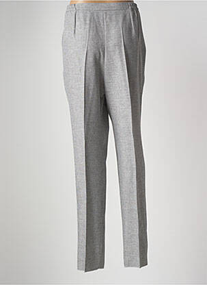 Pantalon droit fermeture zippée sous rabat boutonné taille normale gris GEVANA femme