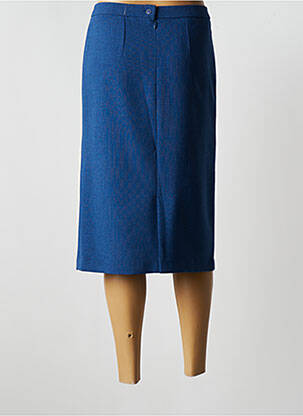 Jupe mi-longue coupe droite bleu GEVANA femme