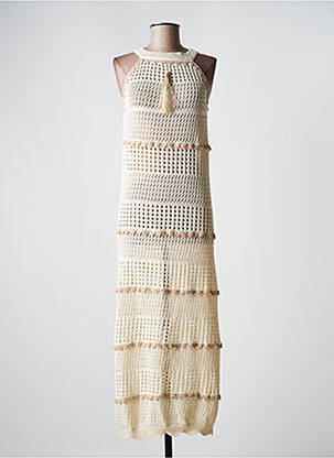 Robe longue sans manche sans manche beige PHO femme