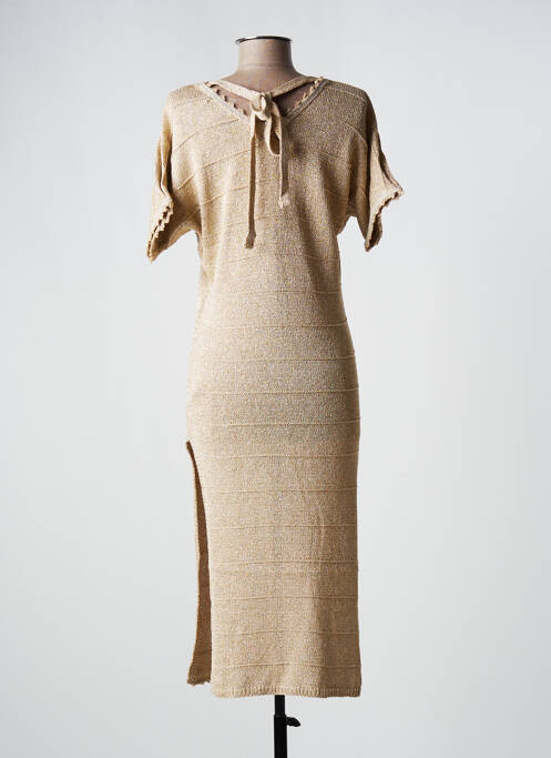 Robe mi-longue beige PHO pour femme