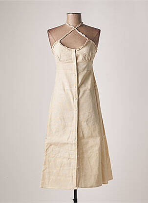 Robe mi-longue sans manche sans manche beige JENA LEE femme