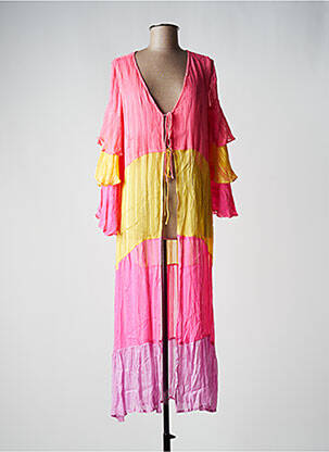 Veste kimono légère et transparente rose SUNDRESS femme