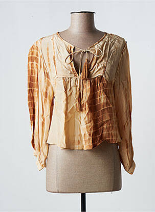 Blouse manches longues manches longues beige LEONIE femme