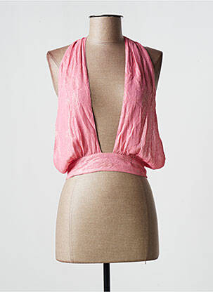 Top col v fines bretelles rose SUNDRESS femme