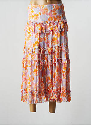 Jupe longue taille haute orange SUNDRESS femme