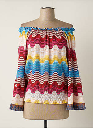 Top stretch manches 3/4 rouge PHO femme