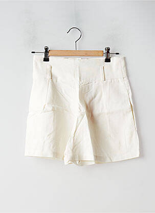 Short taille à pinces taille haute blanc JENA LEE femme