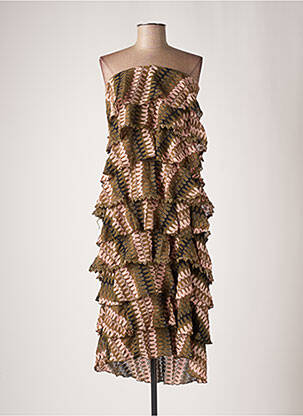 Robe mi-longue sans manche sans manche vert PHO femme