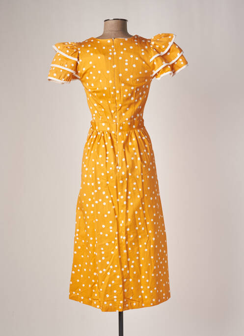 Robe mi-longue jaune AZULU pour femme