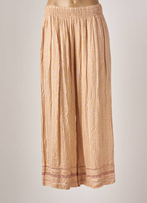 Pantalon large tissage crêpe taille normale rose PITI CUITI femme