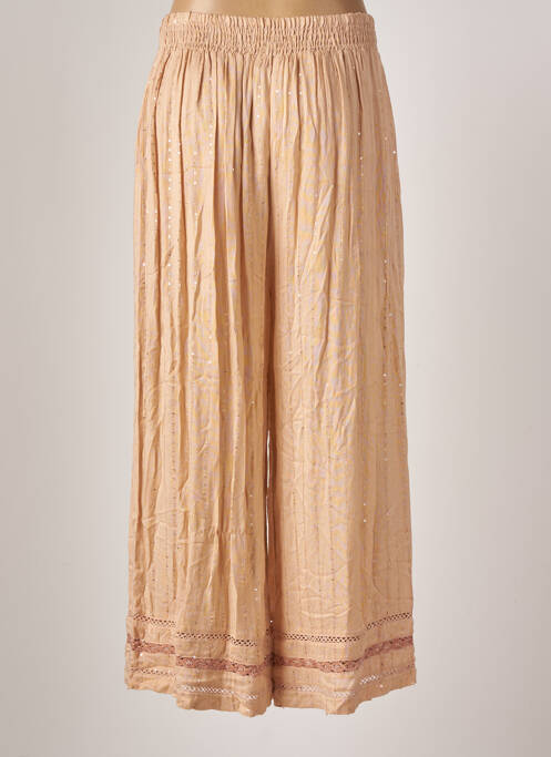 Pantalon large tissage crêpe taille normale rose PITI CUITI femme