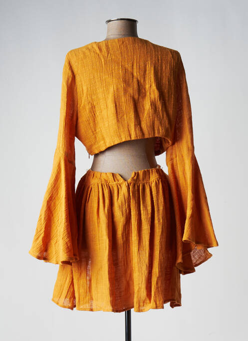 Robe courte jaune CHRISTELLE NIMA pour femme