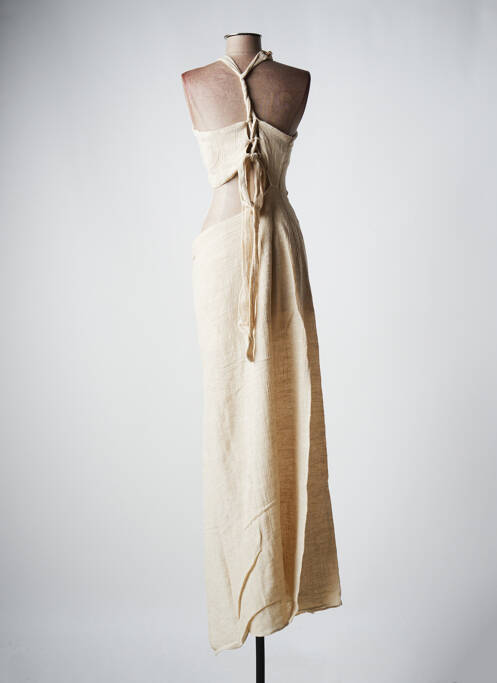 Robe longue beige CHRISTELLE NIMA pour femme