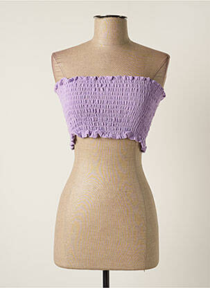Top coupe cintrée sans manche violet JENA LEE femme
