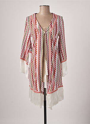 Gilet manches longues col v rouge PHO femme