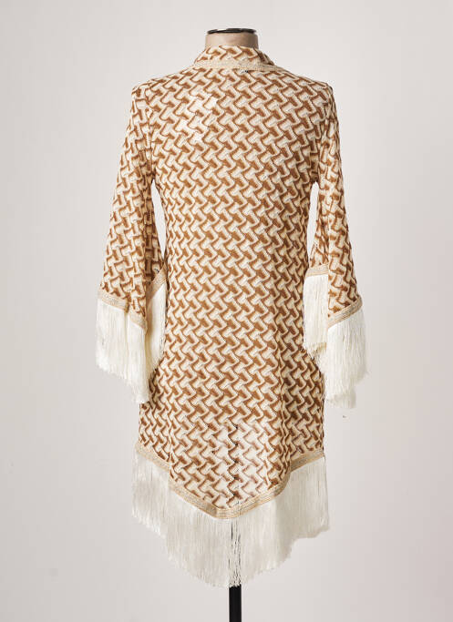 Gilet manches longues beige PHO pour femme