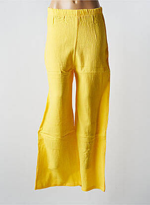 Pantalon large taille normale taille normale jaune JENA LEE femme