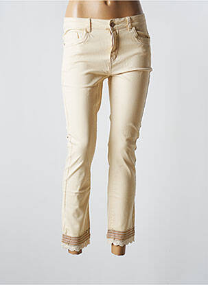 Pantalon 7/8 stretch taille basse beige NÜD femme