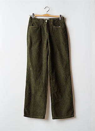 Pantalon large fermeture zippée sous rabat boutonné taille normale vert COUTURIST femme