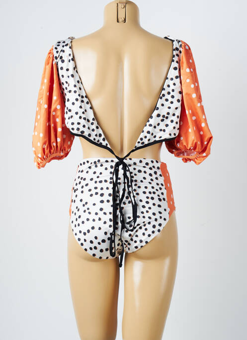 Maillot de bain 2 pièces orange AZULU pour femme