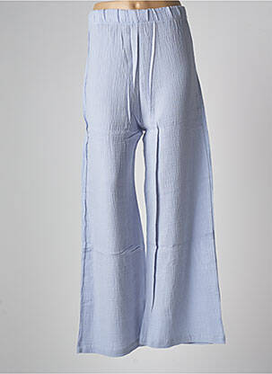 Pantalon large coupe fluide taille normale bleu JENA LEE femme