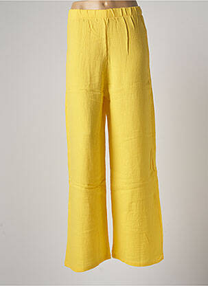 Pantalon large coupe fluide taille normale jaune JENA LEE femme