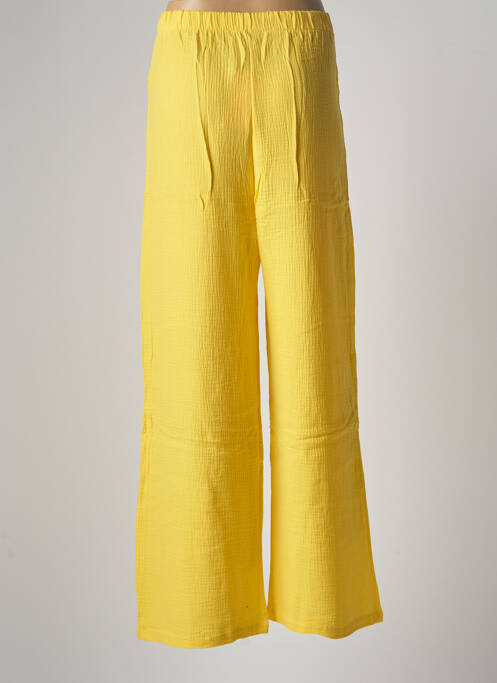 Pantalon large coupe fluide taille normale jaune JENA LEE femme