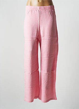 Pantalon large coupe fluide taille normale rose JENA LEE femme