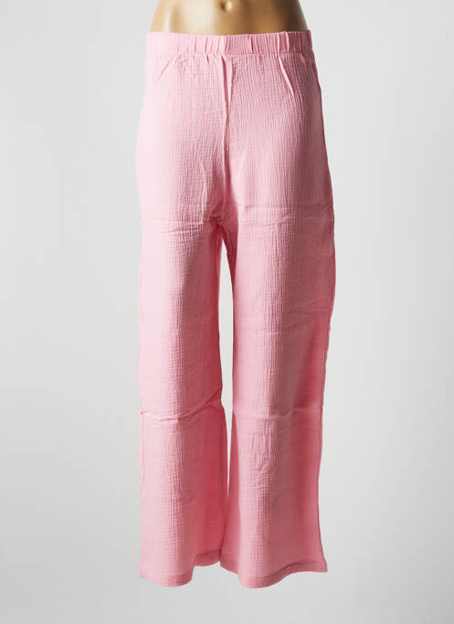 Pantalon large coupe fluide taille normale rose JENA LEE femme