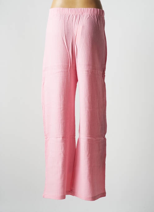 Pantalon large coupe fluide taille normale rose JENA LEE femme