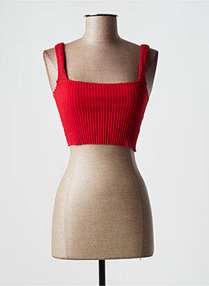 Pull stretch sans manche rouge JENA LEE femme